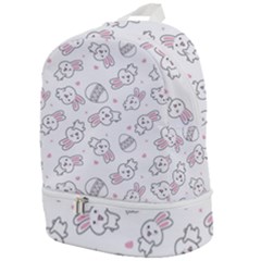 Cute Pattern With Easter Bunny Egg Zip Bottom Backpack by Simbadda