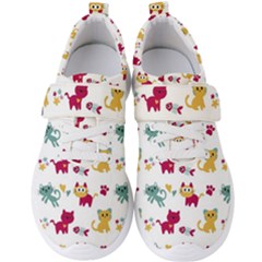 Pattern With Cute Cats Men s Velcro Strap Shoes by Simbadda