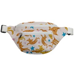 Cute Cats Seamless Pattern With Stars Funny Drawing Kittens Fanny Pack by Simbadda