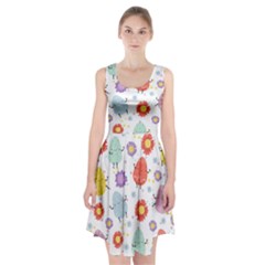 Easter Seamless Pattern With Cute Eggs Flowers Racerback Midi Dress by Simbadda