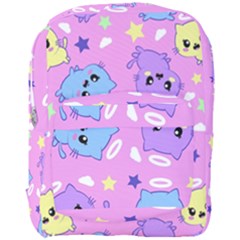 Seamless Pattern With Cute Kawaii Kittens Full Print Backpack by Simbadda