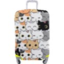 Cute Cat Kitten Cartoon doodle Seamless Pattern Luggage Cover (Large) View1