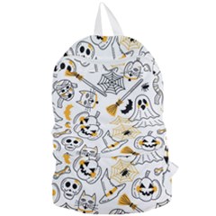 Funny Hand Drawn Halloween Pattern Foldable Lightweight Backpack by Simbadda