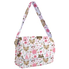 Pink Animals Pattern Courier Bag by Simbadda