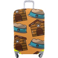 Pet House Bowl Food Seamless Pattern Luggage Cover (large) by Simbadda