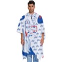 Nautical Cats Seamless Pattern Men s Hooded Rain Ponchos View1