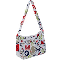 Animals Pattern Zip Up Shoulder Bag by Simbadda