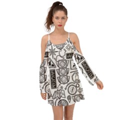 Navigation-seamless-pattern Boho Dress by Simbadda