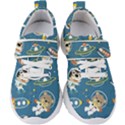 Seamless-pattern-funny-astronaut-outer-space-transportation Kids  Velcro Strap Shoes View1