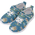 Seamless-pattern-funny-astronaut-outer-space-transportation Kids  Velcro Strap Shoes View2