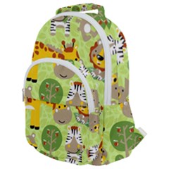 Funny Animals Cartoon Rounded Multi Pocket Backpack by Simbadda