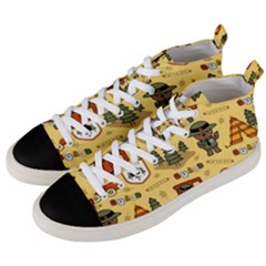 Seamless Pattern Funny Ranger Cartoon Men s Mid-top Canvas Sneakers by Simbadda