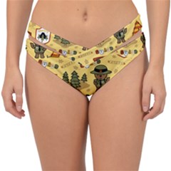 Seamless Pattern Funny Ranger Cartoon Double Strap Halter Bikini Bottoms by Simbadda