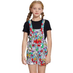 Graffiti Characters Seamless Pattern Kids  Short Overalls by Simbadda