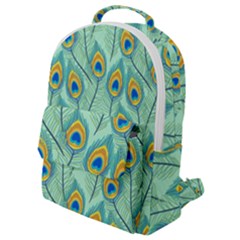 Lovely Peacock Feather Pattern With Flat Design Flap Pocket Backpack (small) by Simbadda