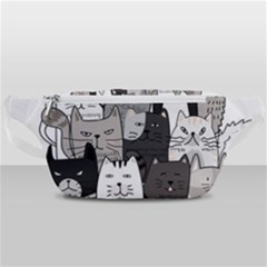 Cute Cat Hand Drawn Cartoon Style Waist Bag  by Simbadda