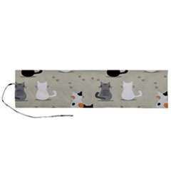 Cute Cat Seamless Pattern Roll Up Canvas Pencil Holder (l) by Simbadda