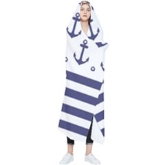 Anchor Background Design Wearable Blanket by Simbadda