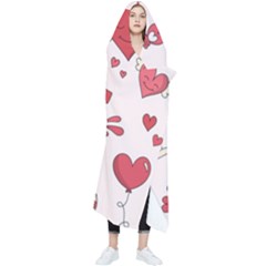 Hand Drawn Valentines Day Element Collection Wearable Blanket by Simbadda