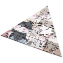 Cute Cat Couple Seamless Pattern Cartoon Wooden Puzzle Triangle View2