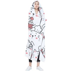 Cute-cat-chef-cooking-seamless-pattern-cartoon Wearable Blanket by Simbadda