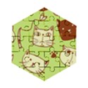 Cute-hand-drawn-cat-seamless-pattern Wooden Puzzle Hexagon View1