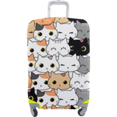 Cute-cat-kitten-cartoon-doodle-seamless-pattern Luggage Cover (large) by Simbadda