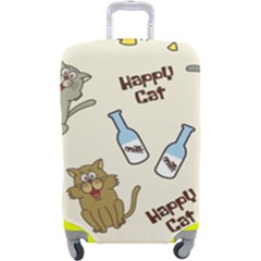 Happy-cats-pattern-background Luggage Cover (large) by Simbadda