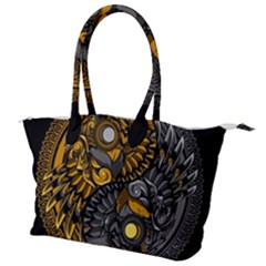 Yin-yang-owl-doodle-ornament-illustration Canvas Shoulder Bag by Simbadda