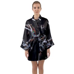 Deer Skull Long Sleeve Satin Kimono by MonfreyCavalier