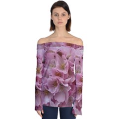 Cherry-blossoms Off Shoulder Long Sleeve Top by Excel