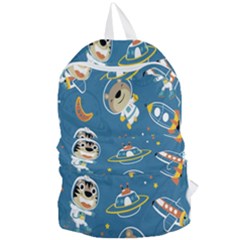 Seamless-pattern-funny-astronaut-outer-space-transportation Foldable Lightweight Backpack by Simbadda