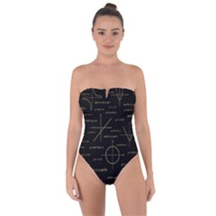 Abstract-math Pattern Tie Back One Piece Swimsuit by Simbadda