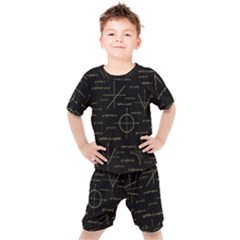 Abstract-math Pattern Kids  Tee And Shorts Set by Simbadda