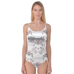 Cat-with-bow-pattern Camisole Leotard  by Simbadda