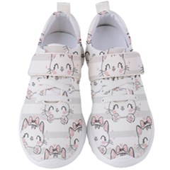 Cat-with-bow-pattern Women s Velcro Strap Shoes by Simbadda