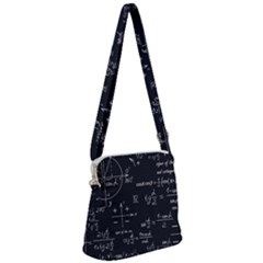 Mathematical-seamless-pattern-with-geometric-shapes-formulas Zipper Messenger Bag by Simbadda