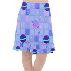 Seamless-pattern-pastel-galaxy-future Fishtail Chiffon Skirt by Simbadda