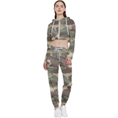 Camouflage Design Cropped Zip Up Lounge Set by Excel