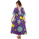 Card-with-lovely-planets Kimono Sleeve Boho Dress View2