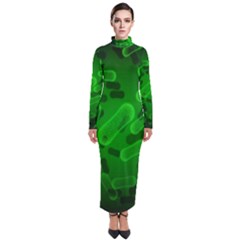 Green-rod-shaped-bacteria Turtleneck Maxi Dress by Simbadda