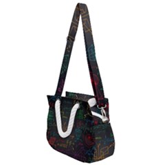 Mathematical-colorful-formulas-drawn-by-hand-black-chalkboard Rope Handles Shoulder Strap Bag by Simbadda