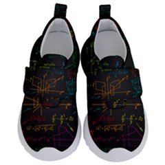 Mathematical-colorful-formulas-drawn-by-hand-black-chalkboard Kids  Velcro No Lace Shoes by Simbadda