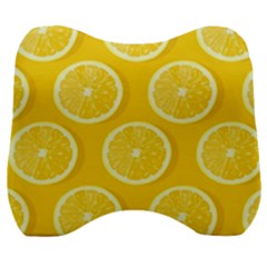 Lemon-fruits-slice-seamless-pattern Velour Head Support Cushion by Simbadda