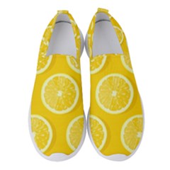 Lemon-fruits-slice-seamless-pattern Women s Slip On Sneakers by Simbadda