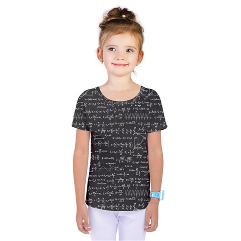 Math-equations-formulas-pattern Kids  One Piece Tee by Simbadda