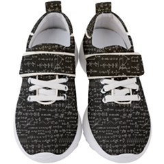 Math-equations-formulas-pattern Kids  Velcro Strap Shoes by Simbadda