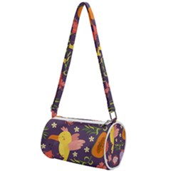 Exotic-seamless-pattern-with-parrots-fruits Mini Cylinder Bag by Simbadda