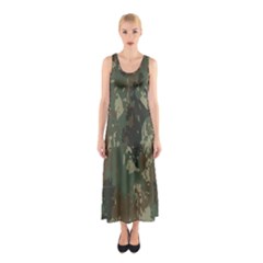 Camouflage-splatters-background Sleeveless Maxi Dress by Simbadda