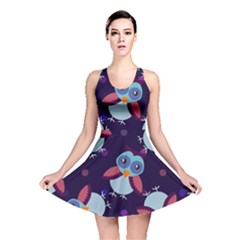 Owl-pattern-background Reversible Skater Dress by Simbadda